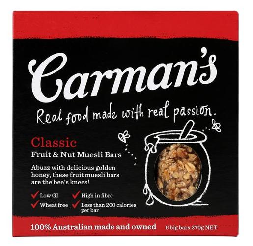 CARMANS MUESLI BARS CLASSIC 6 PACK 270GM Pack Size: 6