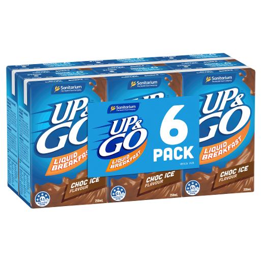 SANITARIUM CHOCOLATE ICE UP&GO LIQUID BREAKFAST 6X250ML Pack Size: 4