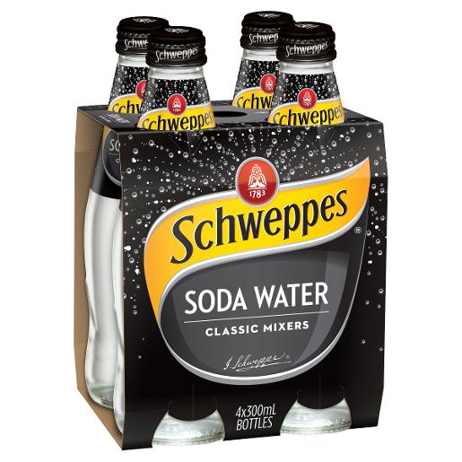 SCHWEPPES SODA WATER 4 PACK 300ML Pack Size: 6
