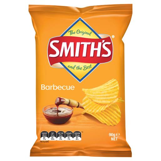 SMITHS BBQ CRINKLE POTATO CHIPS 90GM Pack Size: 18