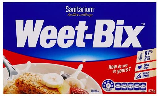 SANITARIUM WEET BIX BREAKFAST CEREAL 575GM Pack Size: 12