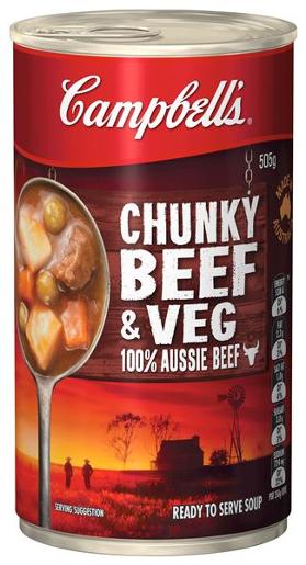 CAMPBELLS CHUNKY SOUP BEEF 505GM Pack Size: 12