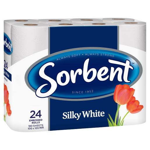 SORBENT GENTLE 2PLY WHITE TOILET TISSUE 24PK Pack Size: 3