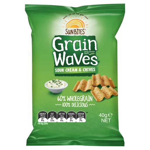 GRAINWAVES SOUR CREAM & CHIVES 40GM Pack Size: 18