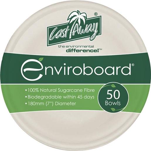 CAST AWAY BOWL ENVIROBOARD 7 INCH LARGE 50S Pack Size: 10