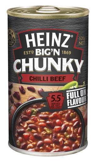 HEINZ SOUP CHUNKY CHILLI BEEF 520GM Pack Size: 12