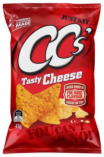 CC’S TASTY CHEESE CORN CHIPS 45GM Pack Size: 18