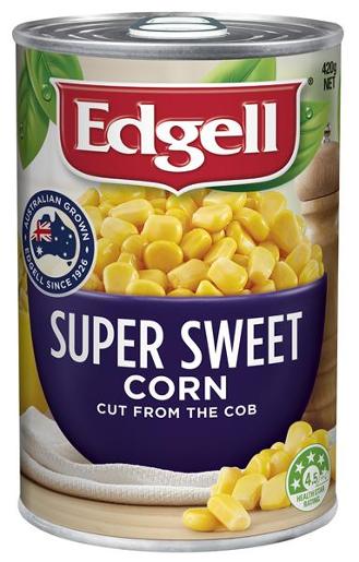 EDGELL SUPER SWEET CORN KERNELS 420GM Pack Size: 15