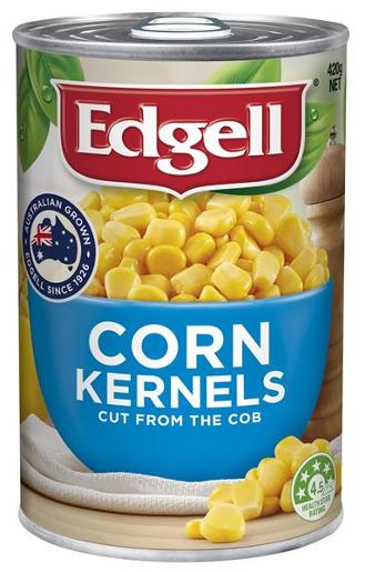 EDGELL WHOLE CORN KERNELS 420GM Pack Size: 15