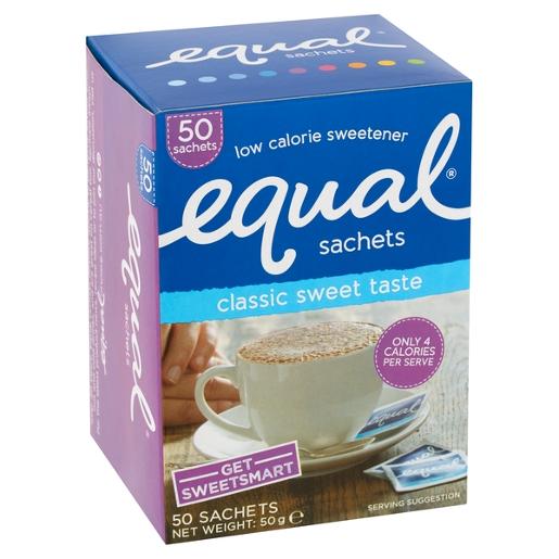 EQUAL SWEETENER SACHETS 50S Pack Size: 6