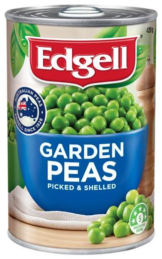 EDGELL GREEN PEAS 420GM Pack Size: 10