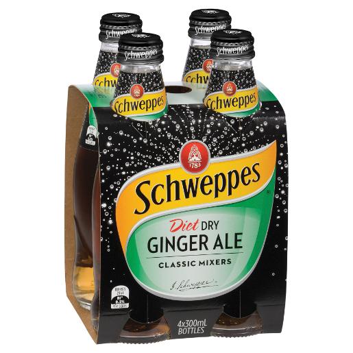 SCHWEPPES DIET DRY GINGER ALSE 4 PACK 300ML Pack Size: 6