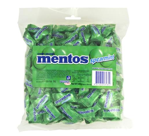 MENTOS SPEARMINT PILLOWPACK 540GM Pack Size: 12