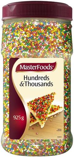 MASTERFOODS HUNDREDS AND THOUSANDS 925GM Pack Size: 6