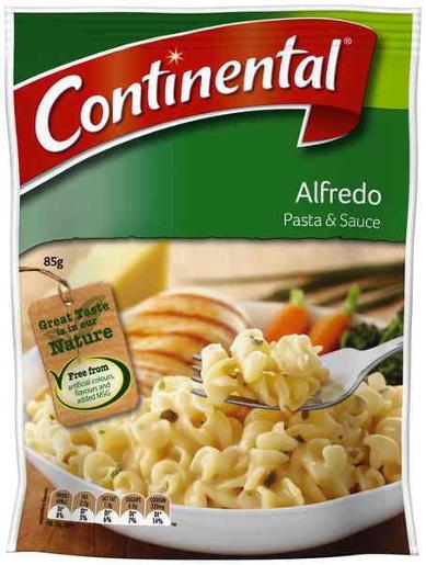 CONTINENTAL ALFREDO PASTA & SAUCE 85GM Pack Size: 7