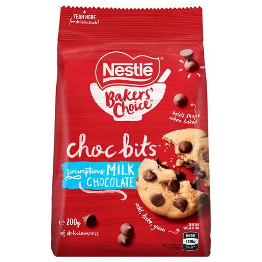 NESTLE MILK BAKING CHOCOLATE BITS 200GM Pack Size: 12