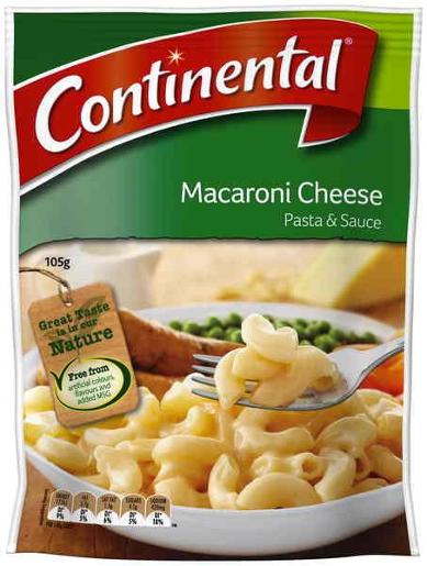 CONTINENTAL MACARONI CHEESE PASTA & SAUCE 105GM Pack Size: 7