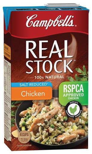 CAMPBELLS REAL STOCK CHICKEN SALT REDUCED 1L Pack Size: 6