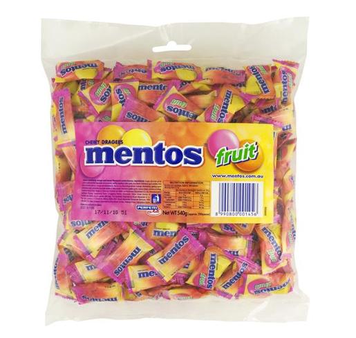 MENTOS FRUIT PILLOWPACK 540GM Pack Size: 12