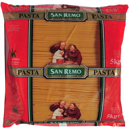 SAN REMO SPAGHETTI #5 5KG Pack Size: 2