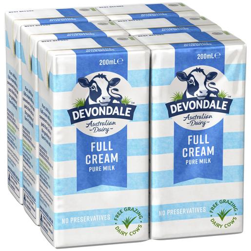 DEVONDALE MILK LONGLIFE FULL CREAM 200ML Pack Size: 4
