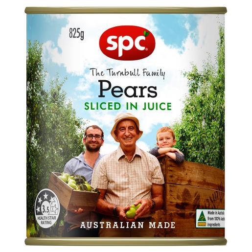 SPC SLICED PEAR IN NATURAL JUICE 825GM Pack Size: 12