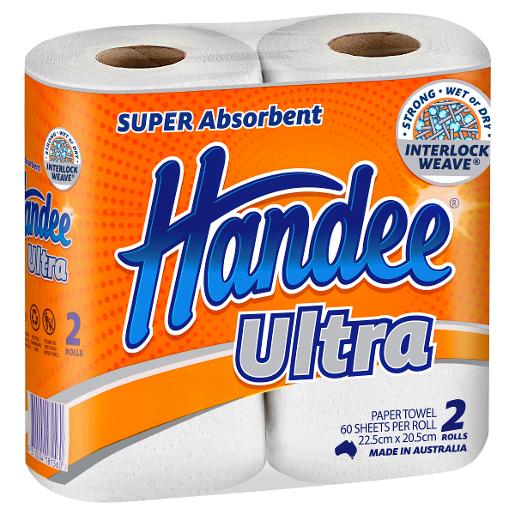 HANDEE ULTRA PAPER TOWELS WHITE 2S Pack Size: 6