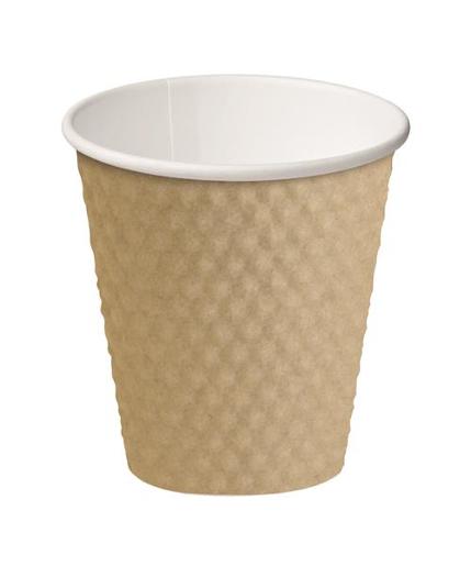 CAST AWAY CUP DIMPLE PAPER HOT CUPS BROWN 280ML Pack Size: 20