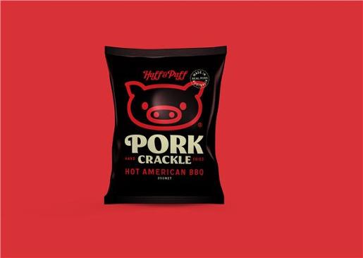 HUFF & PUFF BBQ PORK CRACKLE 25GM Pack Size: 36