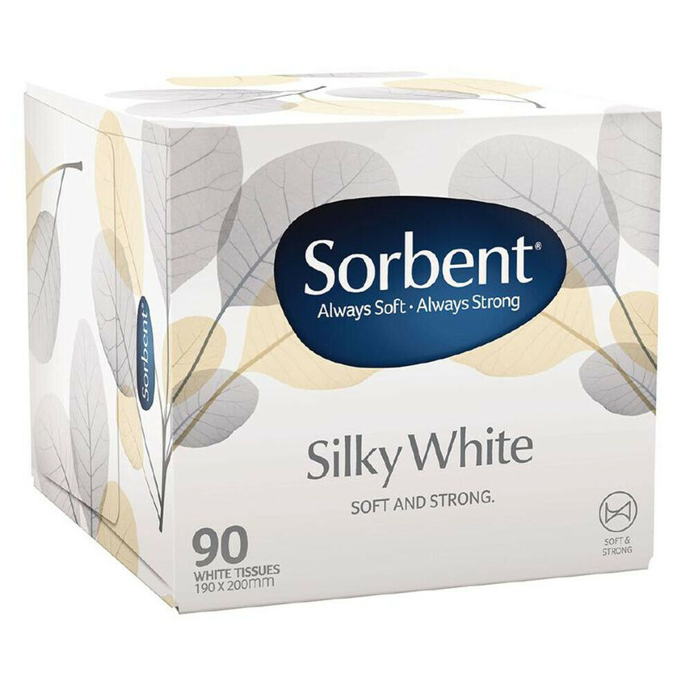 SORBENT WHITE FACIAL TISSUE 90’S Pack Size: 24