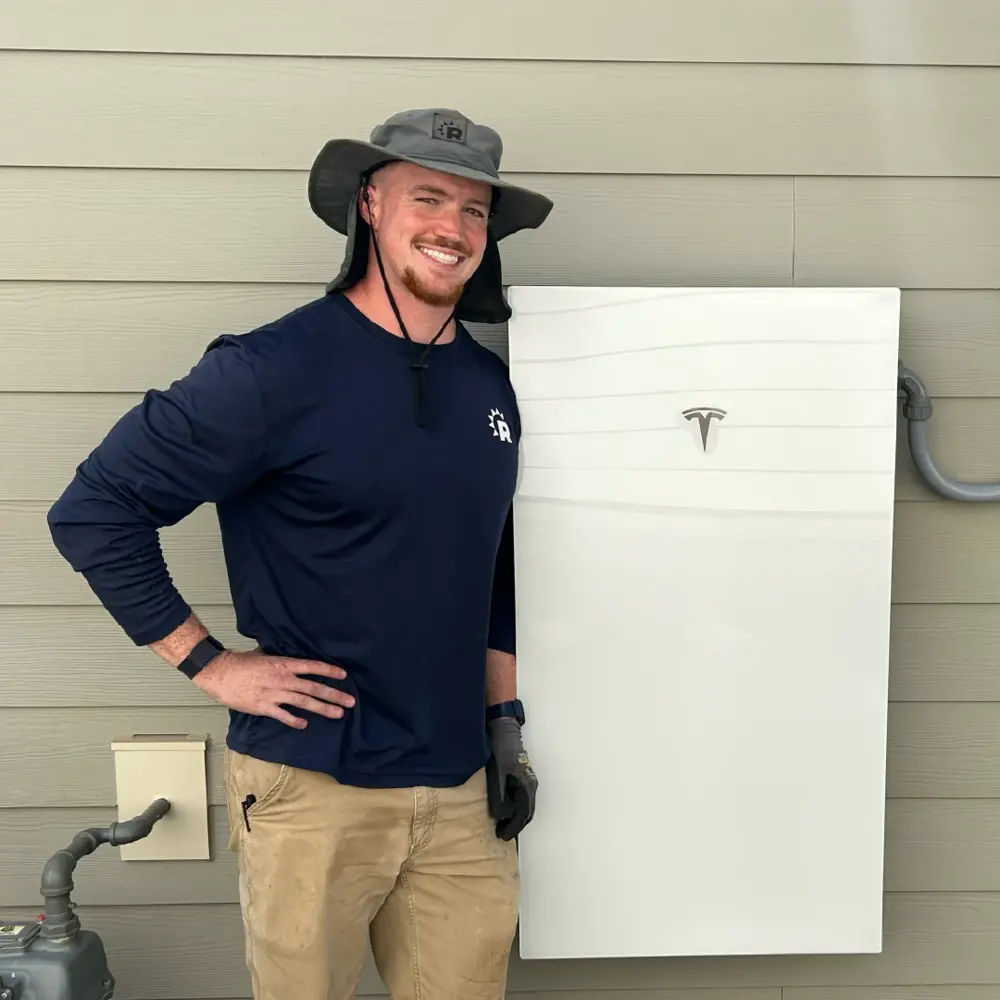powerwall 3 battery install with employee