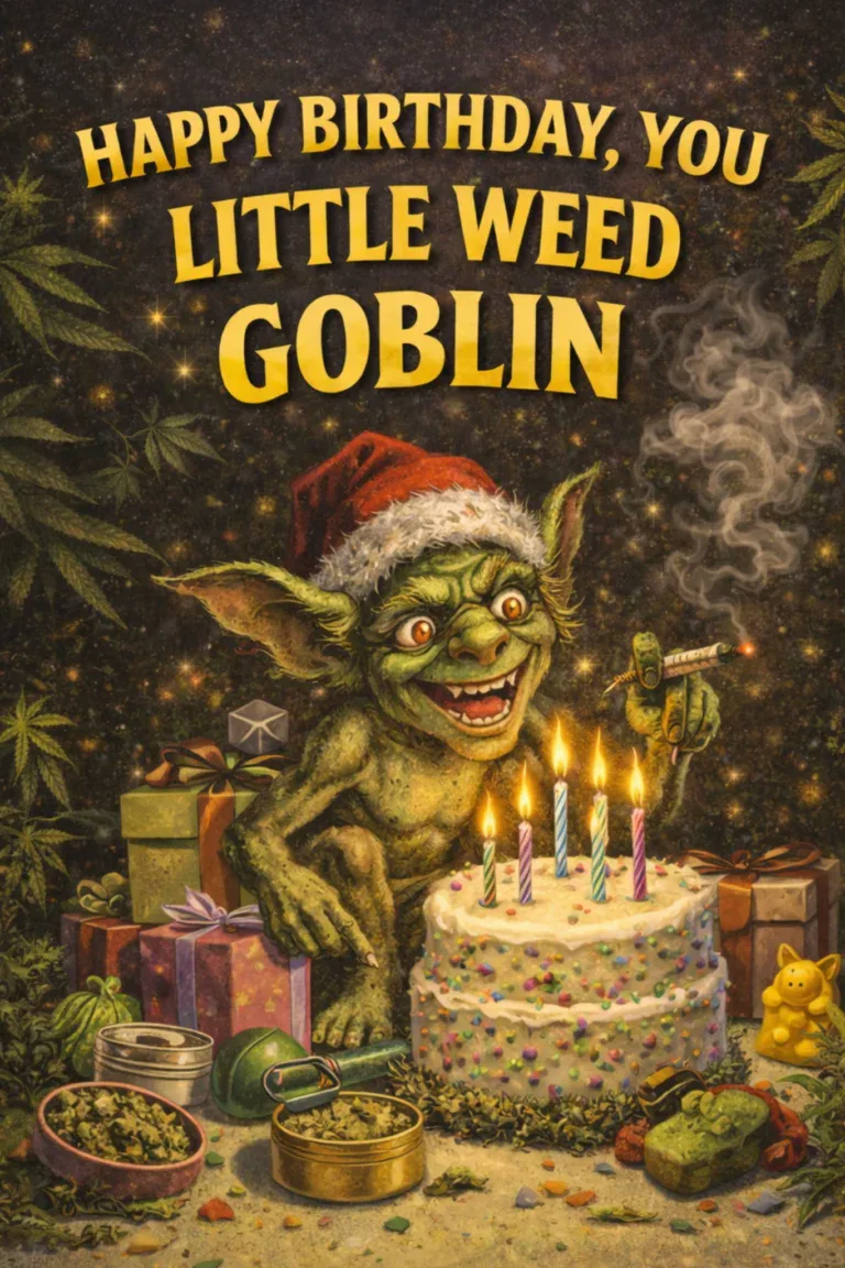 Happy Birthday, You Little Weed Goblin