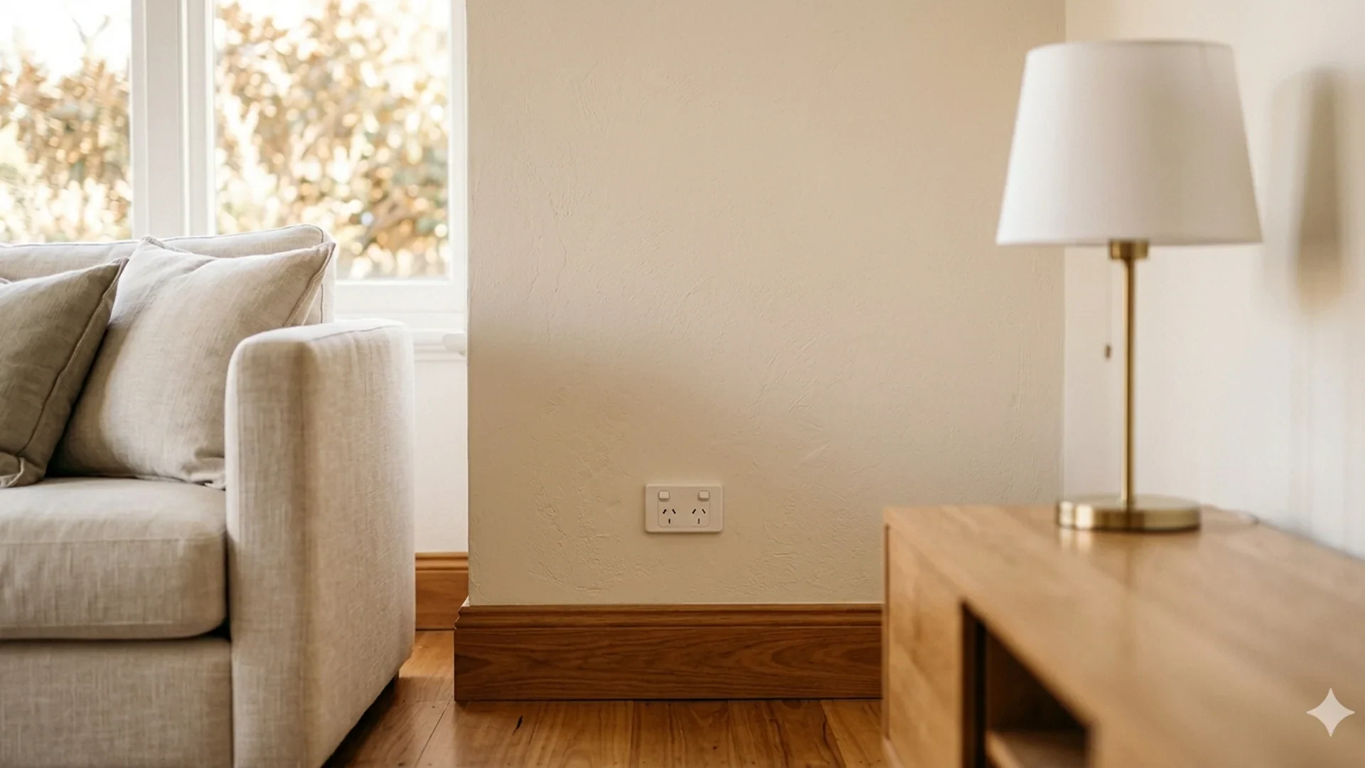 New double power point installed in a modern Sydney living room.