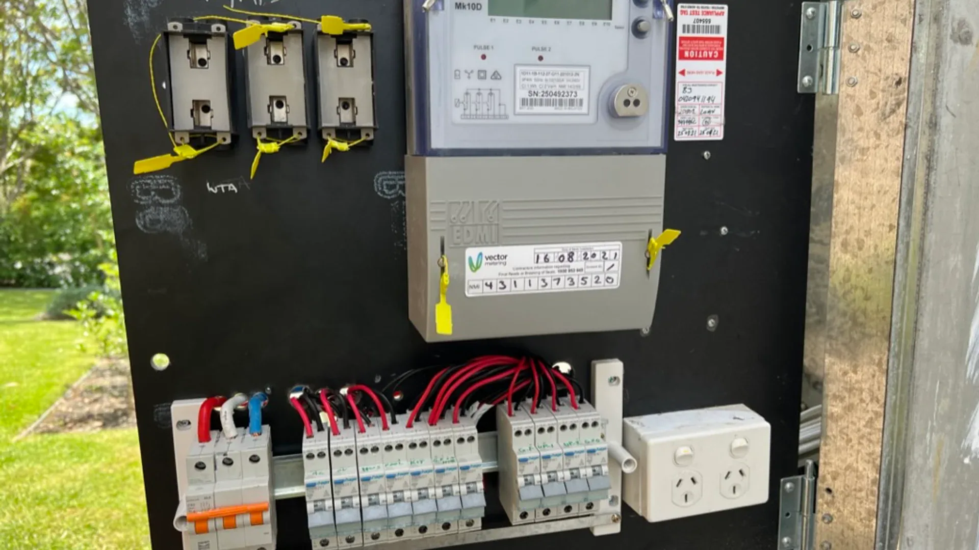Three-phase meter box at a Sydney home — home supply upgrade.