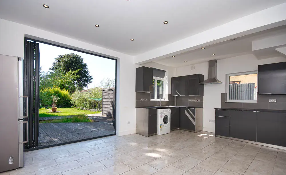 bifold door installed at open kitchen