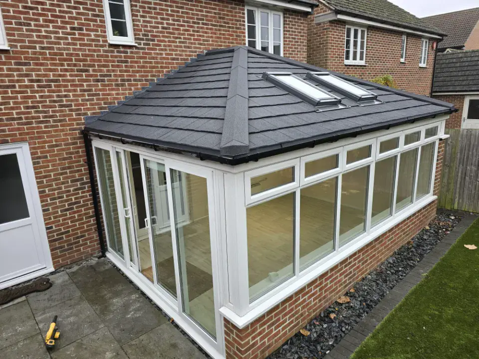 tiled roof with lantern at conservatory
