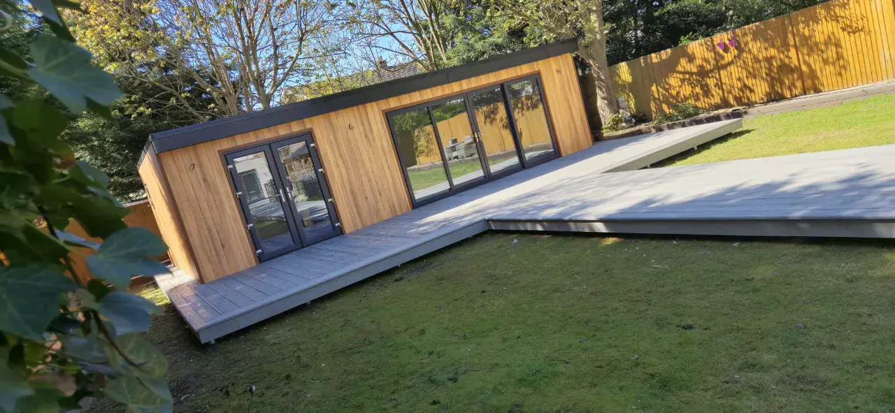 conservatory with black framed doors