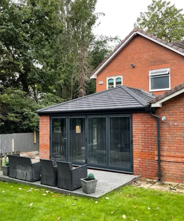 conservatory with the sliding doors