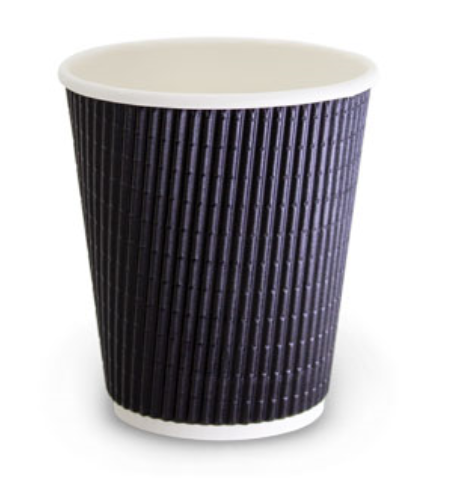COFFEE CUP TRIPLE WALL BLACK 8OZ-280ML 25S (20)