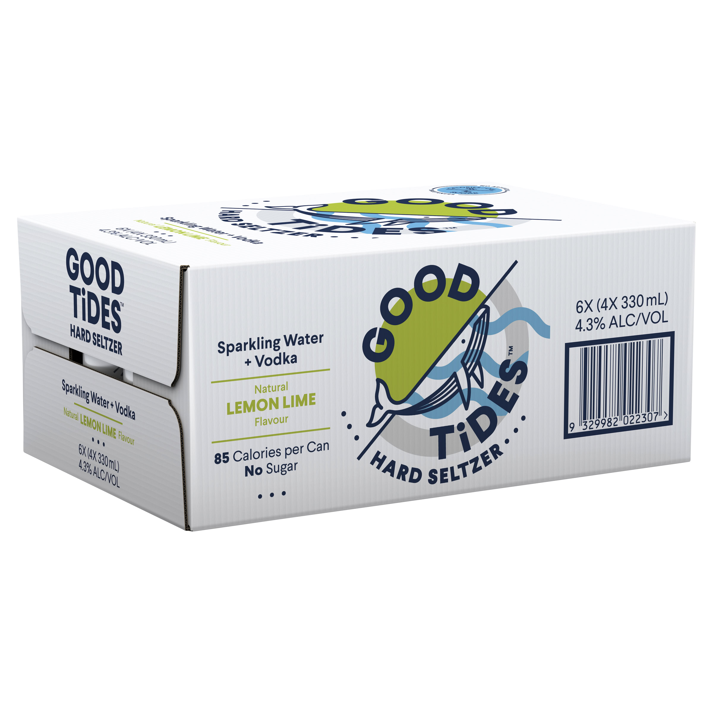 Good Tides Hard Seltzer Lemon Lime Cans 24 x 330mL