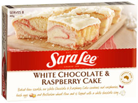 SARA LEE WHITE CHOCOLATE RASPBERRY CAKE TRAY 2KG