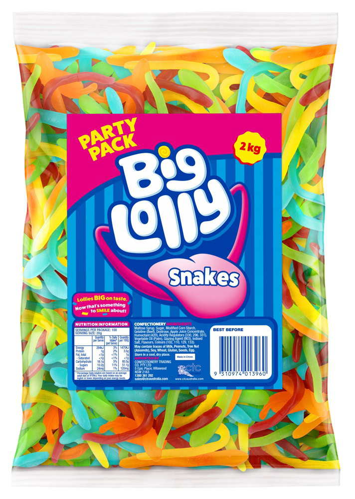 BIG LOLLY SNAKES 2KG