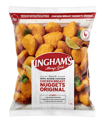 INGHAM RETAIL CHICKEN NUGGETS 1KG