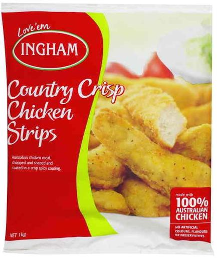 INGHAM COUNTRY CRISP CHICKEN STRIP 1KG