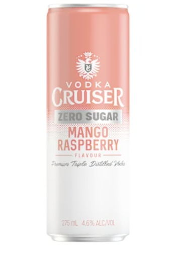 CRUISER SUGAR FREE MANGO RASPBERRY CANS 275ML PACK OF 24