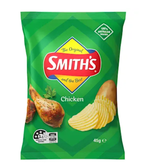 SMITHS CRINKLE CHICKEN 45GM X 18