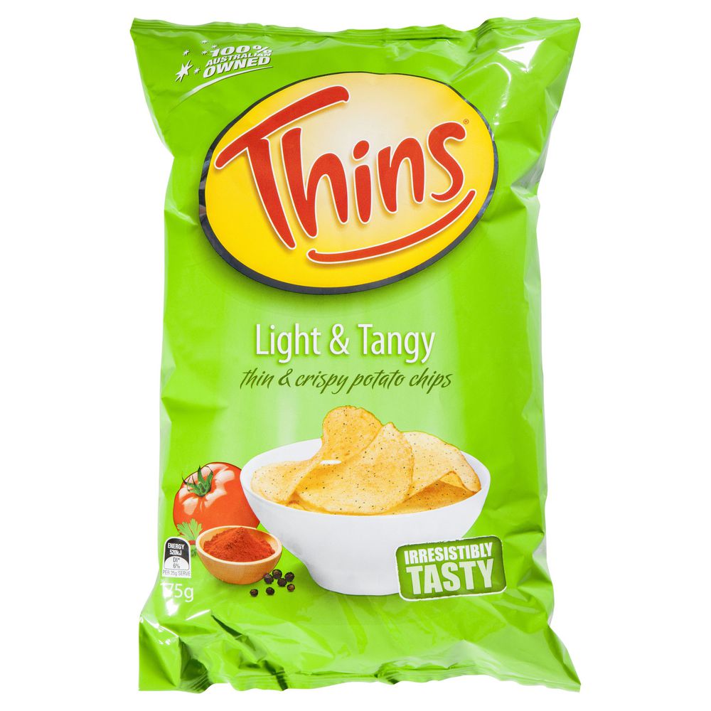 THINS CHIPS LITE & TANGY 45GM X 18