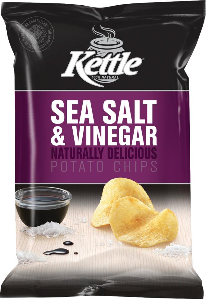KETTLE NAT SEA SALT & VINEGAR 45GM X 18