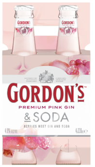 GORDONS PINK GIN & SODA 6% 275ML X 24 BOTTLES