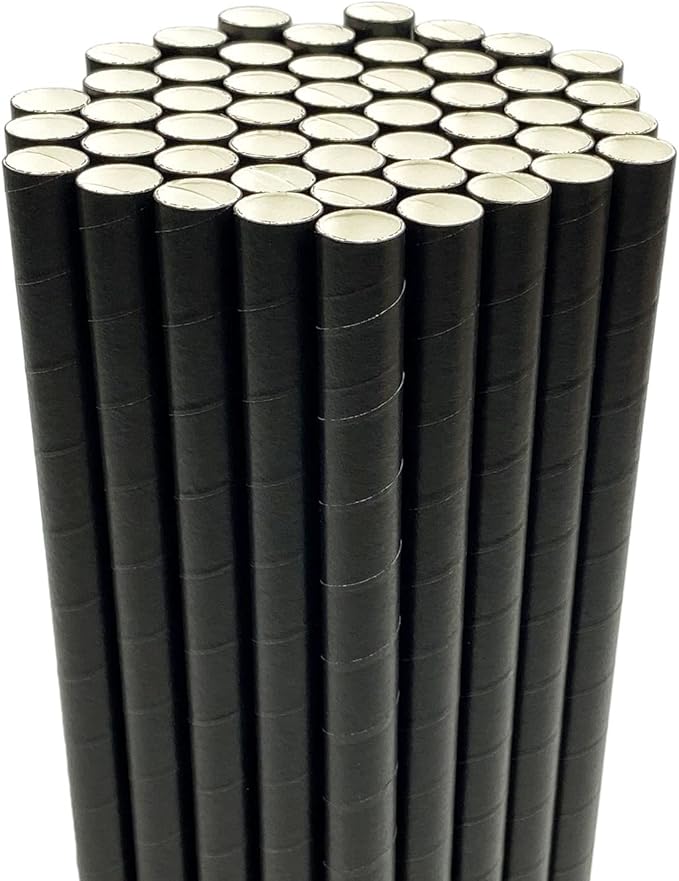 PAPER REGULAR STRAWS BLACK 250S